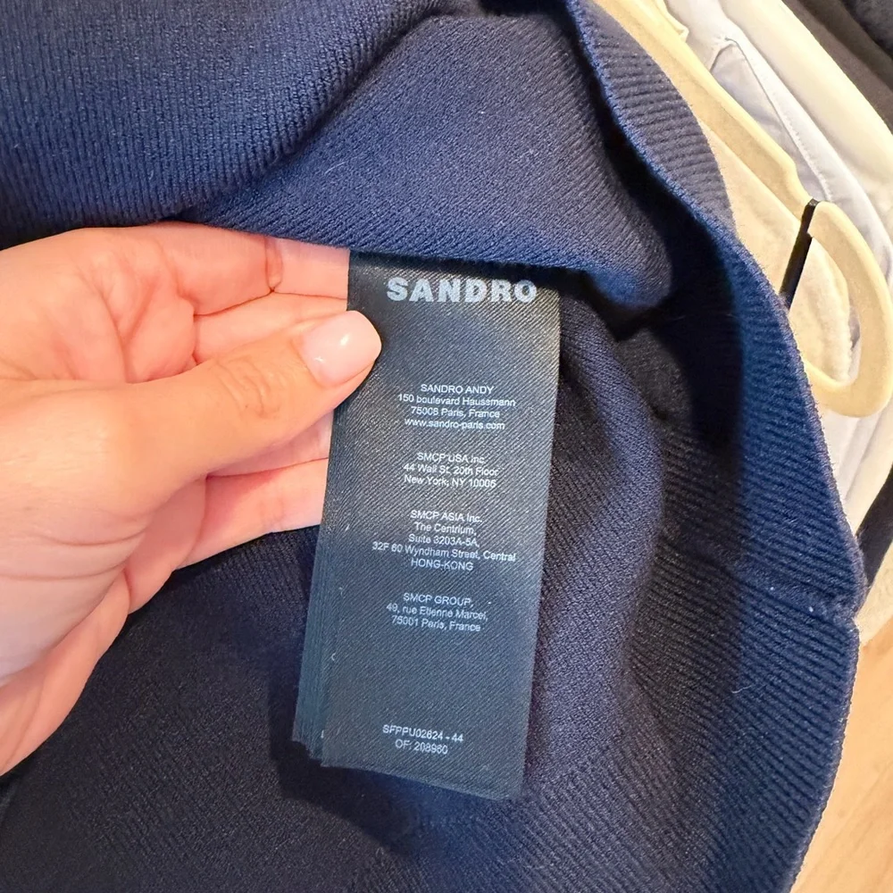 Sandro Deep Blue Knit Sweater - Picture 3 of 3